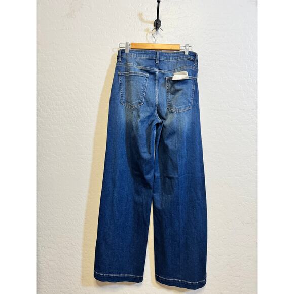 Risen Los Angeles Dark Wide Leg SIze 7/28 Jeans Tummy Control  Stretchy NEW - Picture 7 of 7